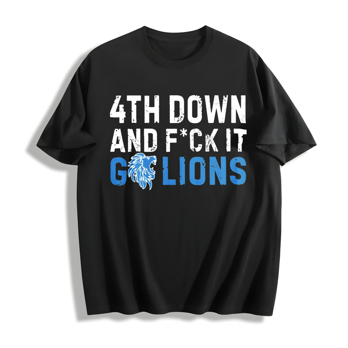 🏈 Go Lions! Touch Down Cotton T-Shirt in Black