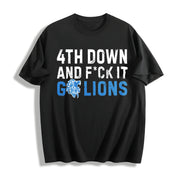 🏈 Go Lions! Touch Down Cotton T-Shirt in Black