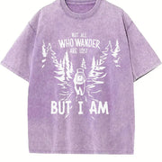 Retro Humor 90s Vintage Washed T-Shirt in Purple