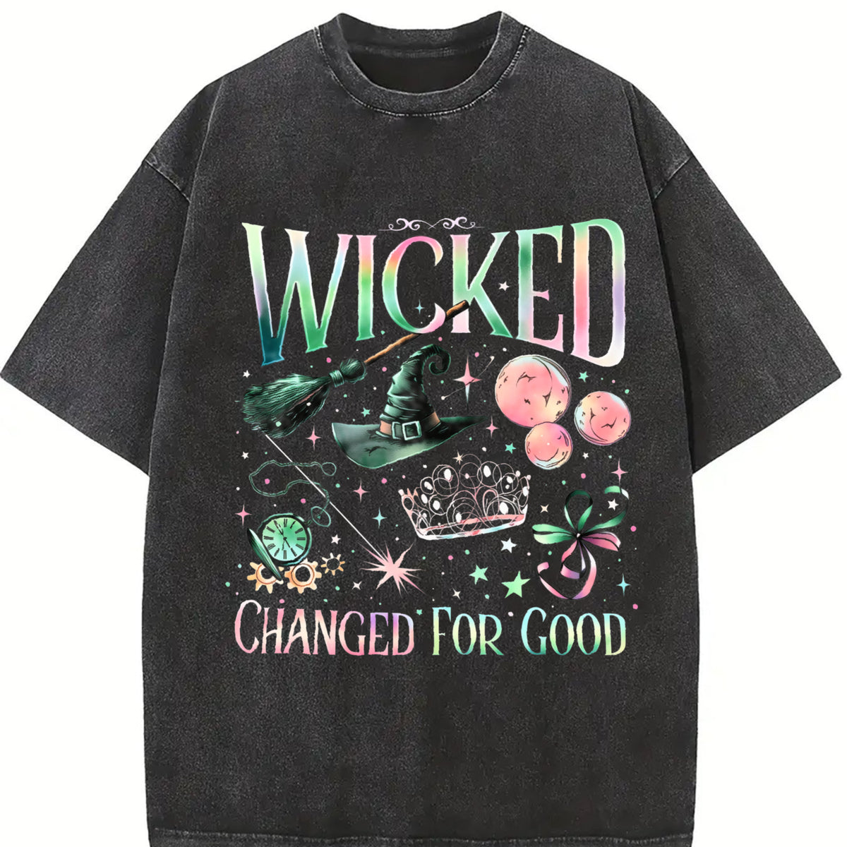 Wicked Change for Good vintage washed oversized T-shirt in Black