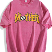 Mother 8 Ball Mother Lucky Mama Flames Rad Mom Birthday vintage washed oversized T-shirt in Red