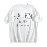 Salem Mass 1692 Halloween Witch Broom Joke for Ladies Cute Cotton T-Shirt in White