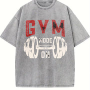 Gym Mode On Vintage Washed T-Shirt in Gray