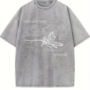 I Am Up to Some Nonsense Frog Vintage Washed T-Shirt in Gray