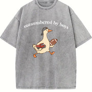 Outnumbered by Boys Vintage Washed T-Shirt in Gray