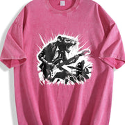 Crazy Rocker Rat 90s Vintage Washed T-Shirt in Red
