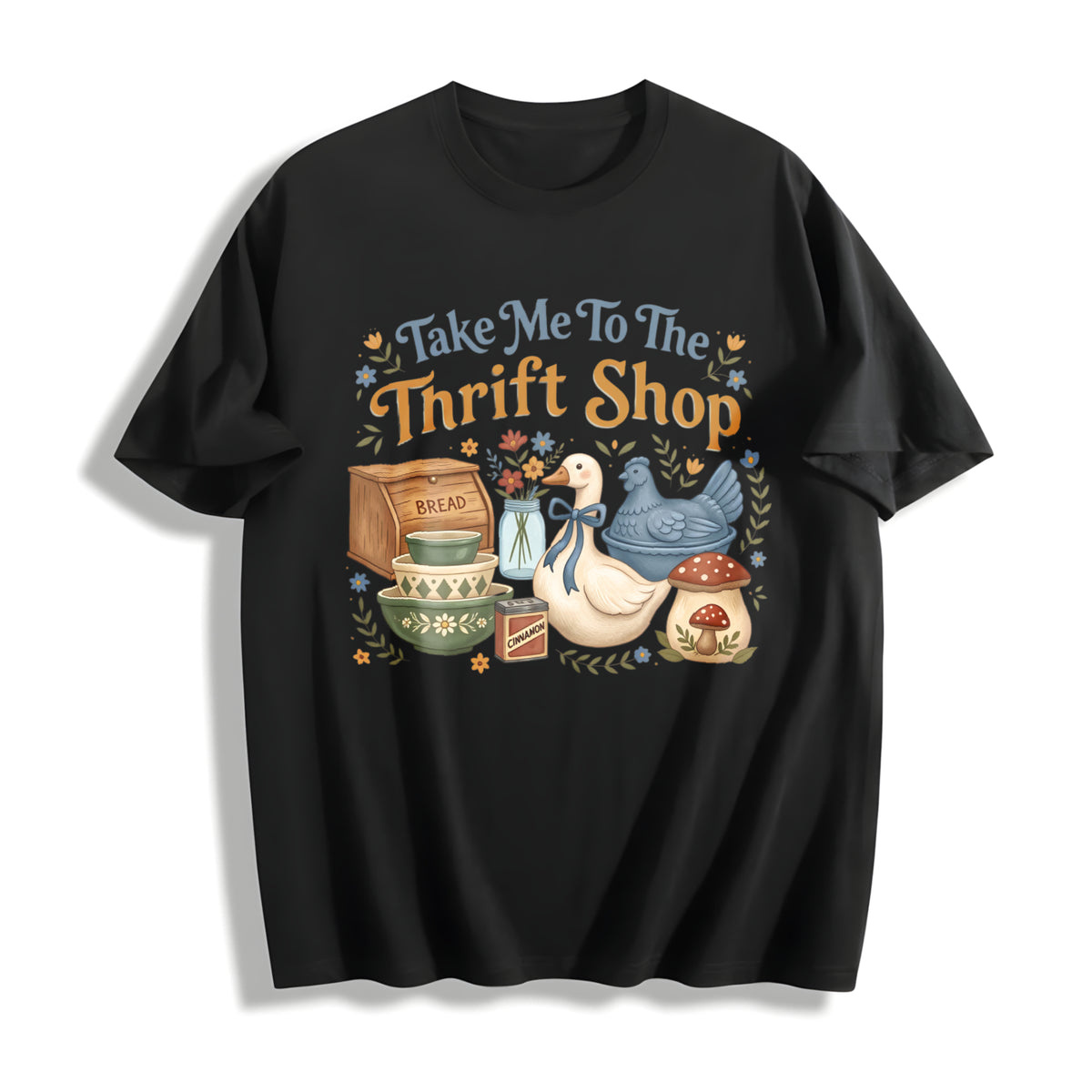 Take Me to the Thrift Shop Cotton T-Shirt in Black