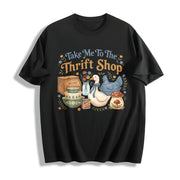 Take Me to the Thrift Shop Cotton T-Shirt in Black