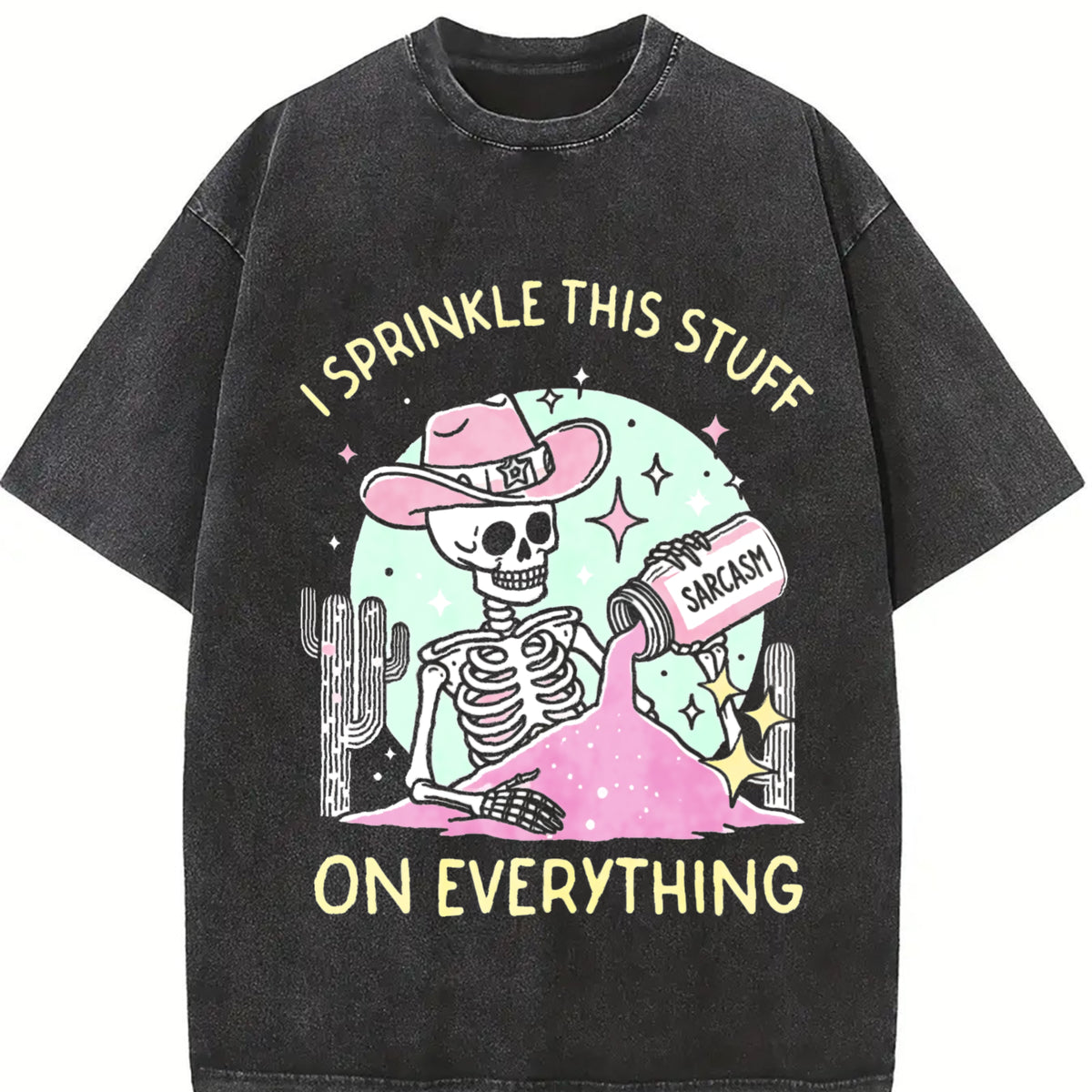 I Sprinkle This Stuff on Everything. Short-sleeved. Vintage Washed T-Shirt in Black