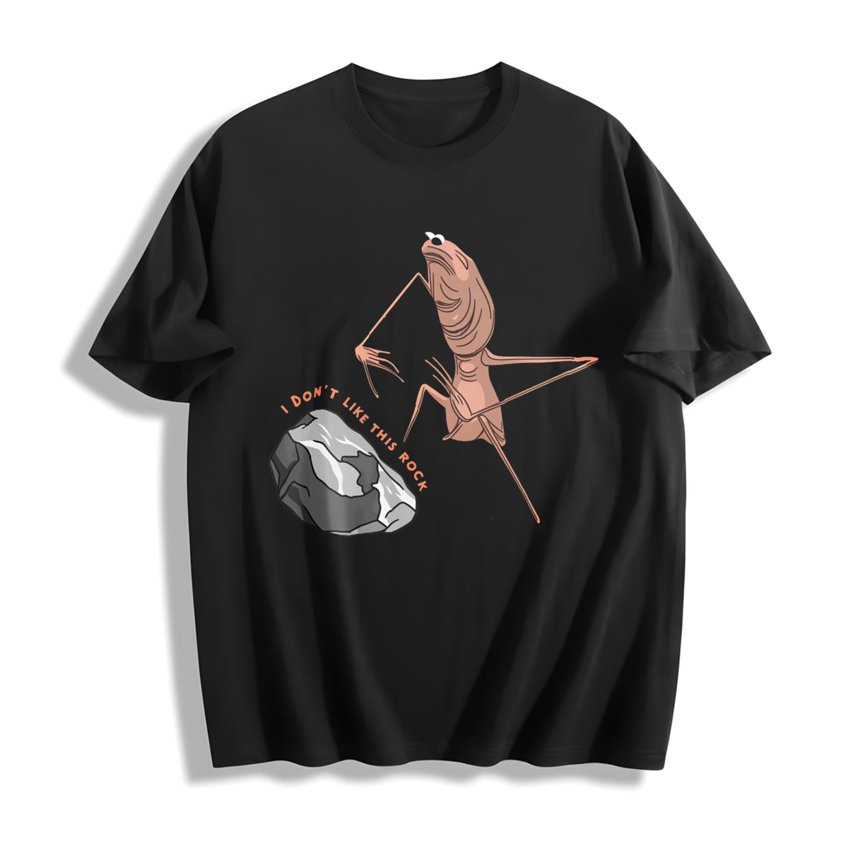 Marcus the Worm Humor Meme Brain Rot Cotton T-Shirt in Black