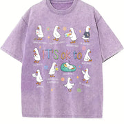 It's Okay to Feel All the Goose Moods Vintage Washed T-Shirt in Purple