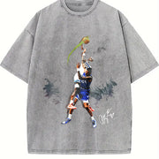 Anthony Howling Wolves Dunk vintage washed oversized T-shirt in Gray