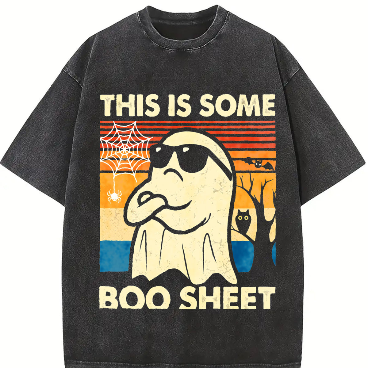 Halloween vintage washed oversized T-shirt in Black