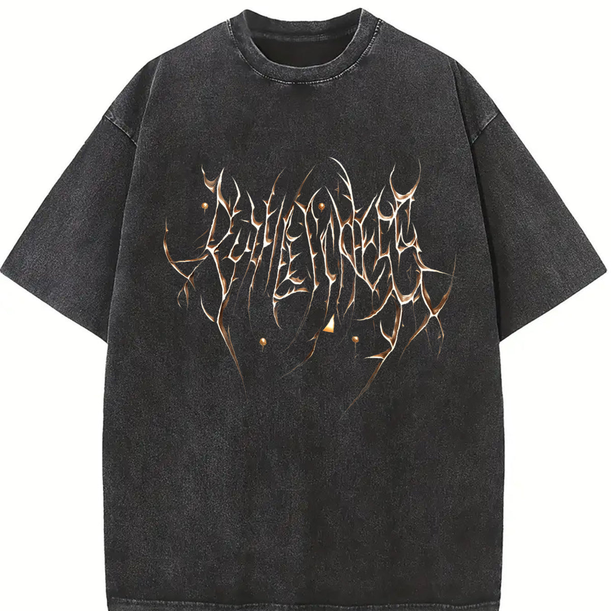 Thorny Branch Grunge Vintage Washed T-Shirt in Black