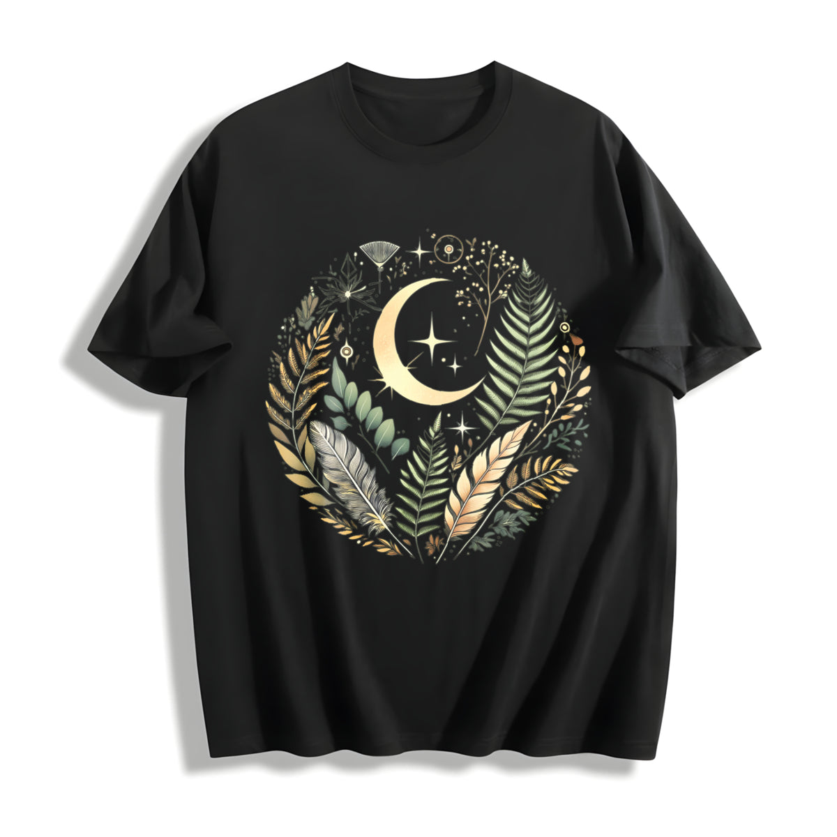 Short-sleeve Stretch Cotton T-Shirt in Black