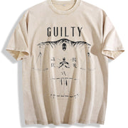 Jujutsu Kaisen Higuruma Guilty Vintage Washed T-Shirt in Beige