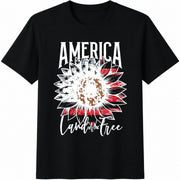 America Land of Free Cotton T-Shirt in Black
