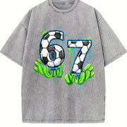 67 Soccer Vintage Washed T-Shirt in Gray