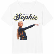 Spicy Sophie Cunningham 8 Fan Cotton T-Shirt in White