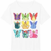 Cute Disney Princess Butterfly Cotton T-Shirt in White