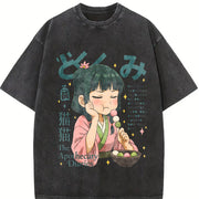 SDScMao Mao's Apothecary Diaries Anime Remedies Medicine vintage washed oversized T-shirt in Black