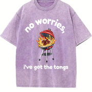 Dad BBQ Dad Who Love to Grill Vintage Washed T-Shirt in Purple