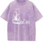 Be Hoppy Frog Musician Vintage Washed T-Shirt in Purple