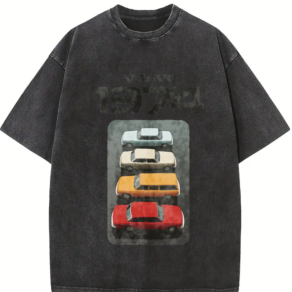 Volvo 1974 Marketing Campaign Vintage Washed T-Shirt in Black
