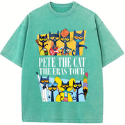 Pete the Cat the Eras Tour Vintage Washed T-Shirt in Blue