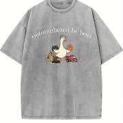 Outnumbered by Boys Vintage Washed T-Shirt in Gray
