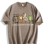 Celebrate Minds of All Kinds Neurodiversity vintage washed oversized T-shirt in Brown