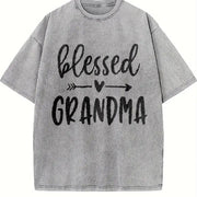 Blessed Grandma Bella Canvas Vintage Washed T-Shirt in Gray