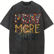 Retro - Thick Spring Vintage Washed T-Shirt in Black