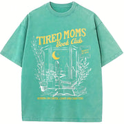 Tired Moms Club Bookish Things Booktrovert Vintage Washed T-Shirt in Blue