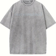 Overstimulated for Mom Vintage Washed T-Shirt in Gray