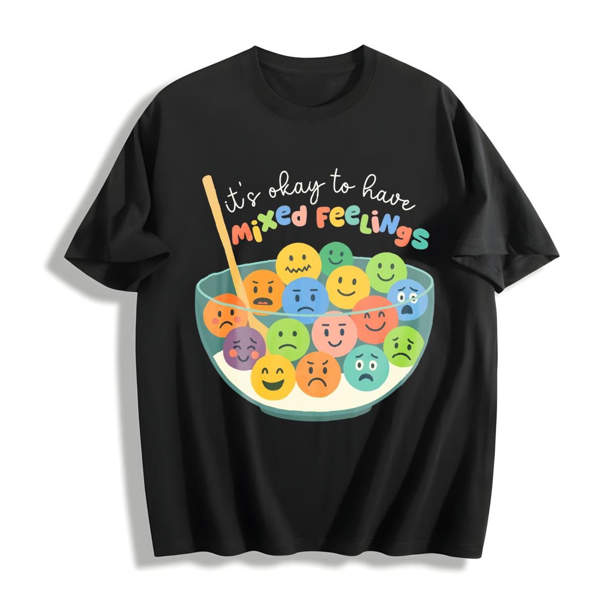 ColorsIts Okay to Have Mixed Feelings Cotton T-Shirt in Black