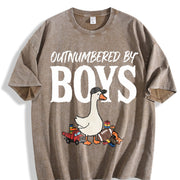 Silly Goose Boy Mom Vintage Washed T-Shirt in Brown