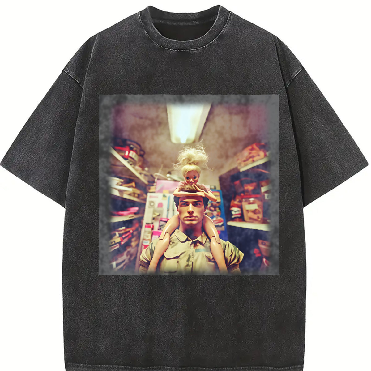 Glam Doll at the Grocery Store Vintage Washed T-Shirt in Black