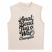 Embarrassing Naughty Inappropriate Adult Humor Vintage Washed Tank Top in Beige