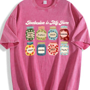 Inclusion Neurodiversity Vintage Washed T-Shirt in Red