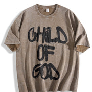 Child of God Graffiti Sleeveless Tank Vintage Washed T-Shirt in Brown