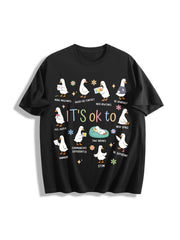 It’s Ok to Be Different Autism Goose Cotton T-Shirt in Black