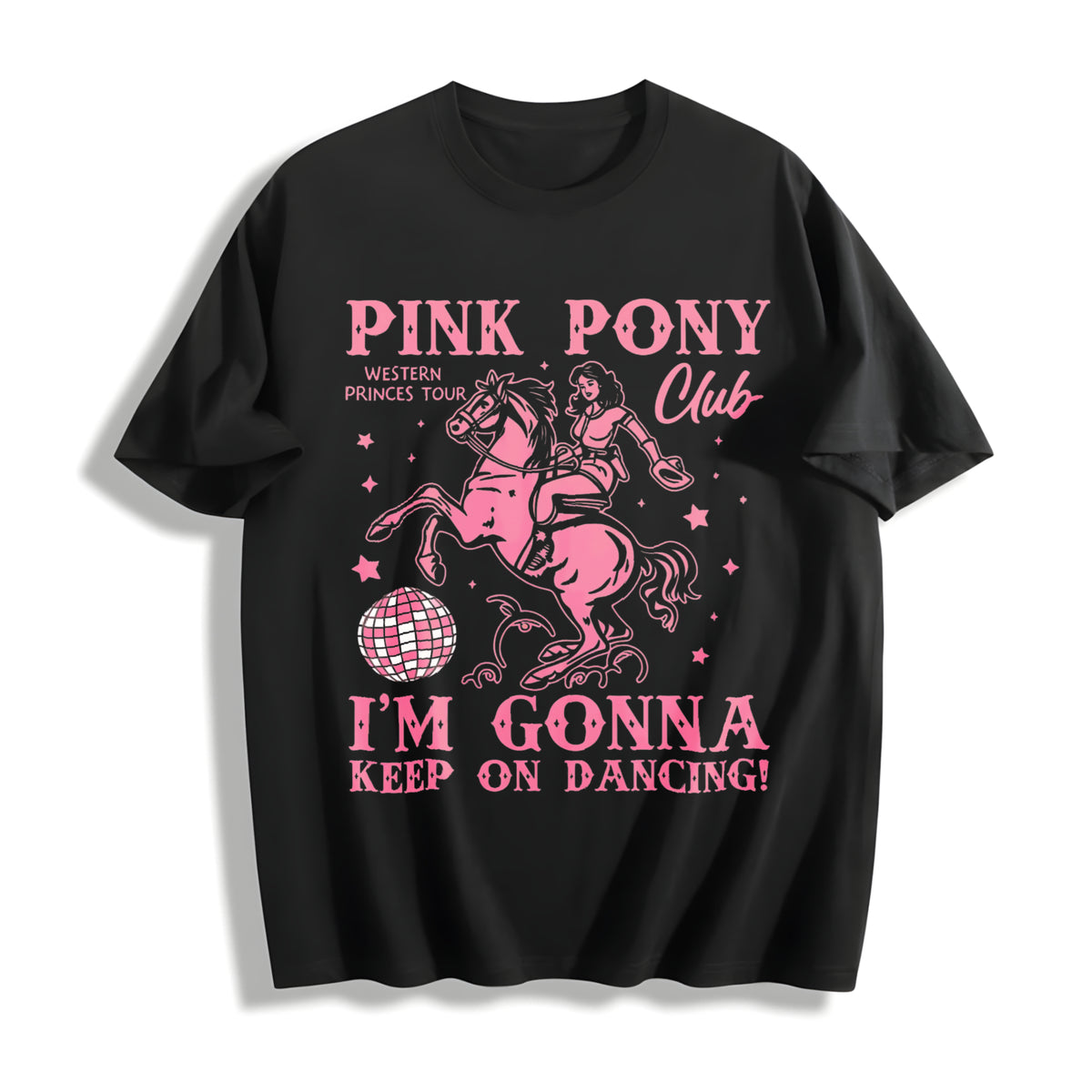 Chappell Roan Pink Pony Club Cotton T-Shirt in Black