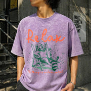 Chill Raccoon Relax Nothing Is Under Control Trash Panda Vintage Washed T-Shirt in Purple