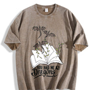 YOU HAD ME AT Dragons Vintage Washed T-Shirt in Brown