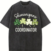 St Patricks Day Mom: Saint Paddys Mama Vintage Washed T-Shirt in Black