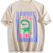 Later Gator Offensive Alligator vintage washed oversized T-shirt in Beige