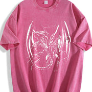 Y2k Blue Eye Cybersigilism Vintage Washed T-Shirt in Red