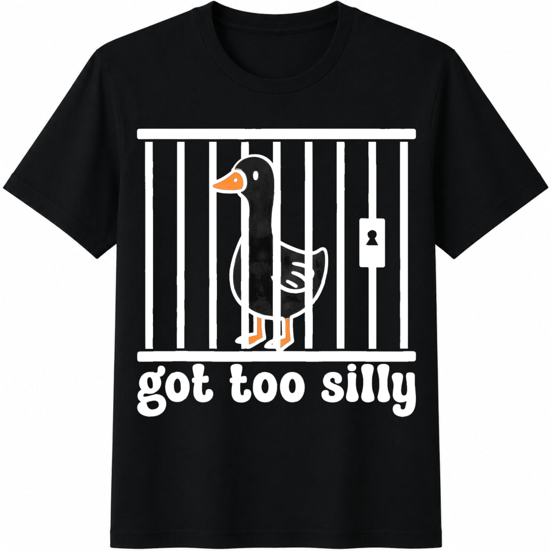 Got Too Silly Goose Cotton T-Shirt in Black