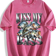 Kiss My Bass 90s Bootleg Rap Vintage Washed T-Shirt in Red